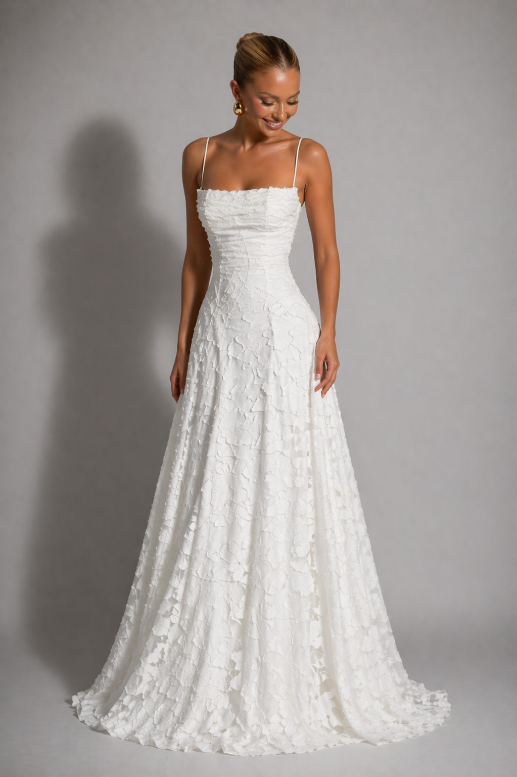 NOVA | Lace Wedding Guest Maxi Dress | Elegant Strappy Evening Gown