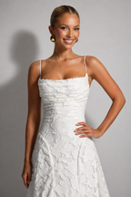 NOVA | Lace Wedding Guest Maxi Dress | Elegant Strappy Evening Gown