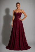 NOVA | Lace Wedding Guest Maxi Dress | Elegant Strappy Evening Gown