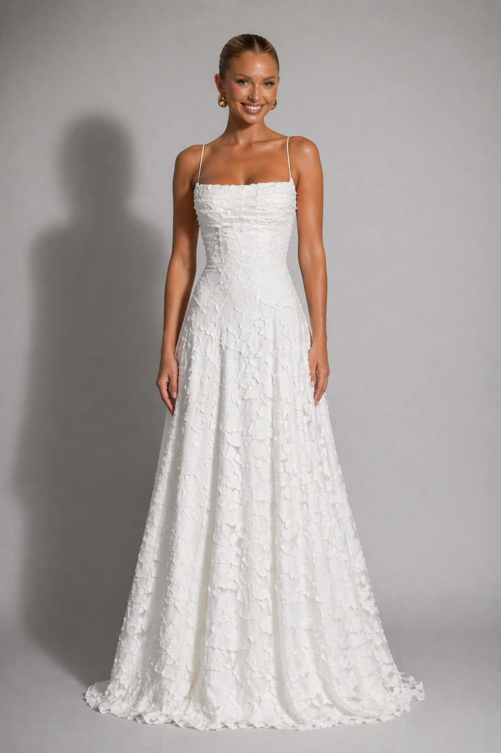 NOVA | Lace Wedding Guest Maxi Dress | Elegant Strappy Evening Gown
