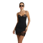 NOVA | Damska koronkowa mini sukienka w kształcie litery A – elegancka sukienka bodycon na imprezę