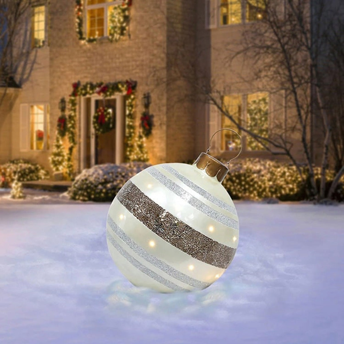 Large Inflatable Christmas Ornament With Snowflake Pattern - Image 15
