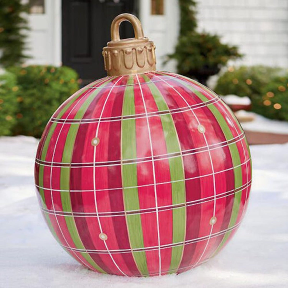 Large Inflatable Christmas Ornament With Snowflake Pattern - Image 11