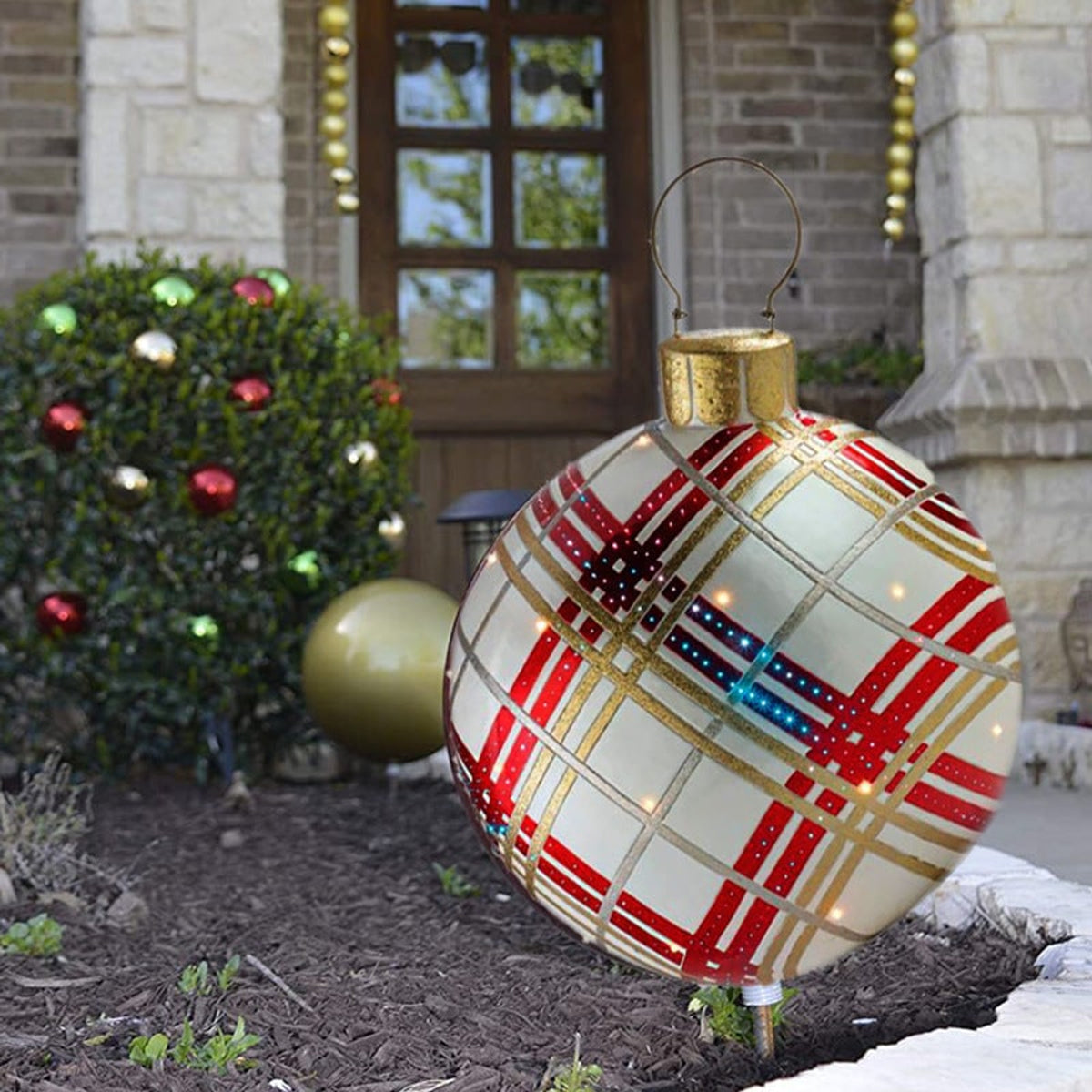 Large Inflatable Christmas Ornament With Snowflake Pattern - Image 12