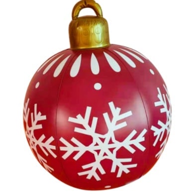Large Inflatable Christmas Ornament With Snowflake Pattern - Image 10