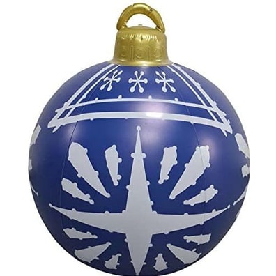 Large Inflatable Christmas Ornament With Snowflake Pattern - Image 3