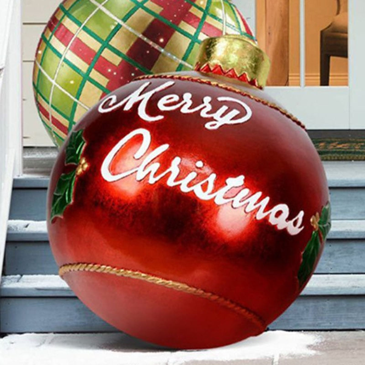 Large Inflatable Christmas Ornament With Snowflake Pattern - Image 4