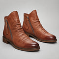 Leather Ankle Boots with Secure Side-Zip and Supportive Fit - Image 1