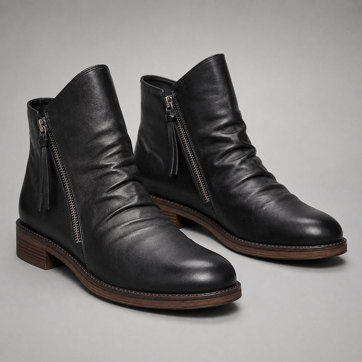 Leather Ankle Boots with Secure Side-Zip and Supportive Fit - Image 4