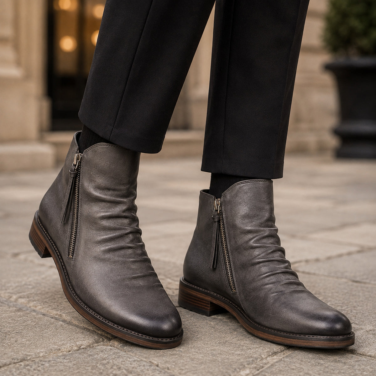 Leather Ankle Boots with Secure Side-Zip and Supportive Fit - Image 7