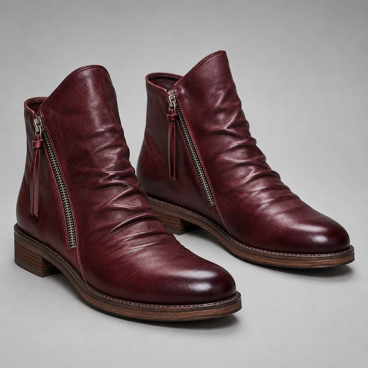 Leather Ankle Boots with Secure Side-Zip and Supportive Fit - Image 3