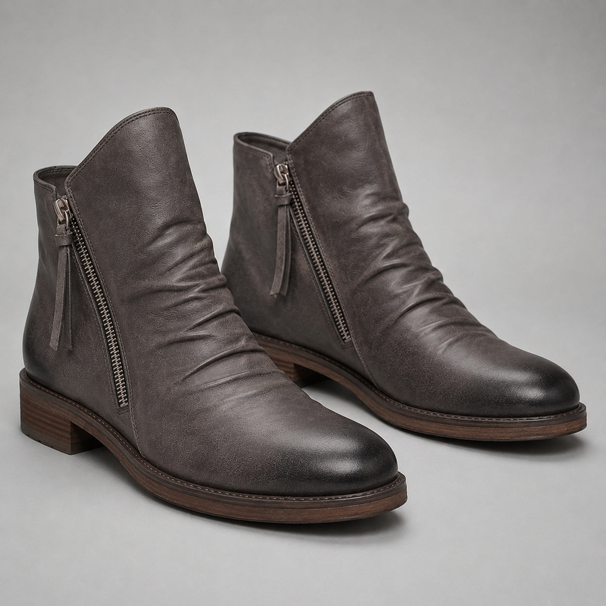 Leather Ankle Boots with Secure Side-Zip and Supportive Fit - Image 5