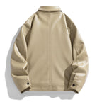 Leather Bomber Jacket with Relaxed Fit and Zip Pockets - Image 4