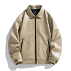 Leather Bomber Jacket with Relaxed Fit and Zip Pockets - Image 8