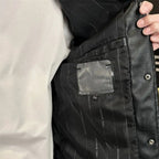 Leather Jacket with Secure Button-Up Fit and Pockets - Image 8