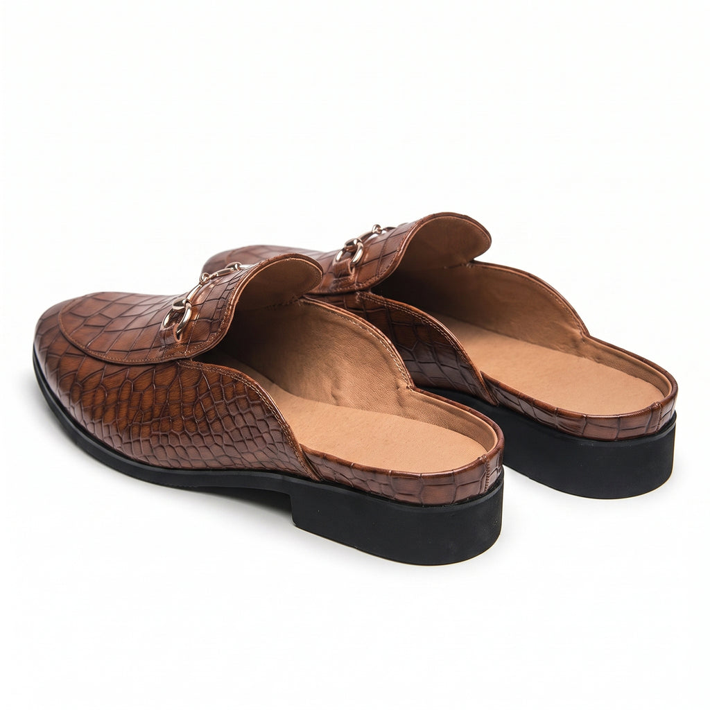Mule Loafers with Relaxed Slip on and Horsebit Detail - angle