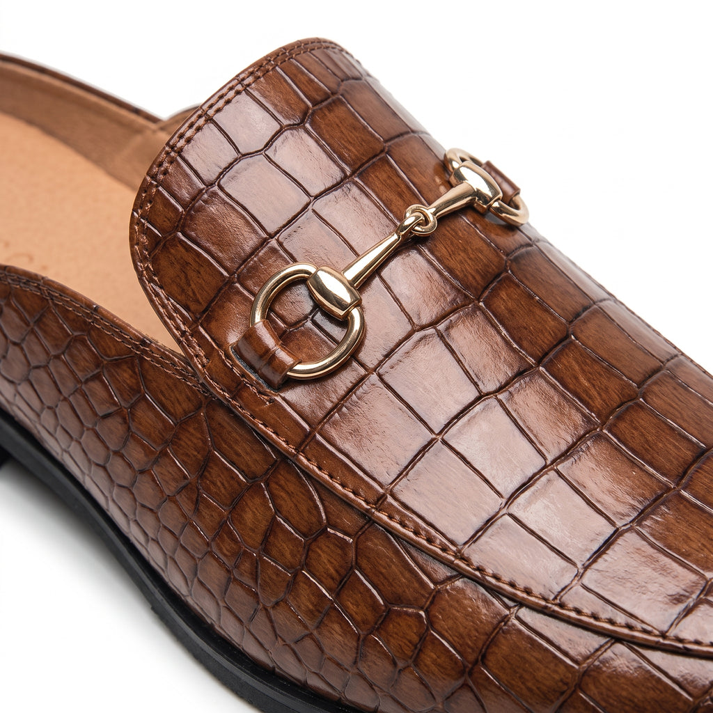 Mule Loafers with Relaxed Slip on and Horsebit Detail - detail