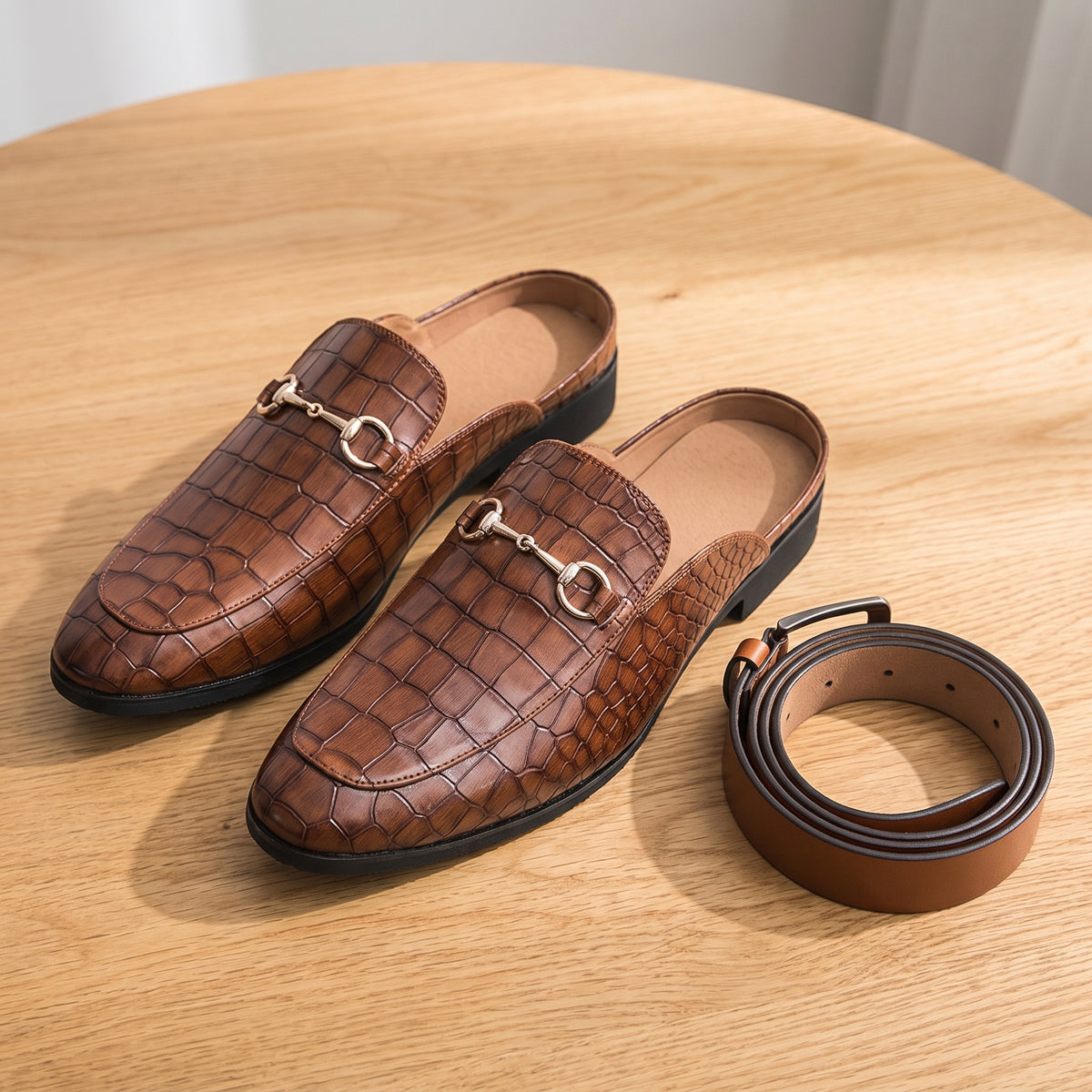 Mule Loafers with Relaxed Slip on and Horsebit Detail - scale