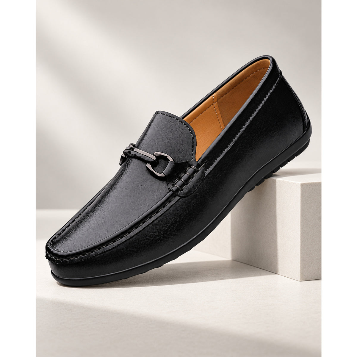 Leather Loafers with Cushioned Footbed and Slip-On Entry - Image 7
