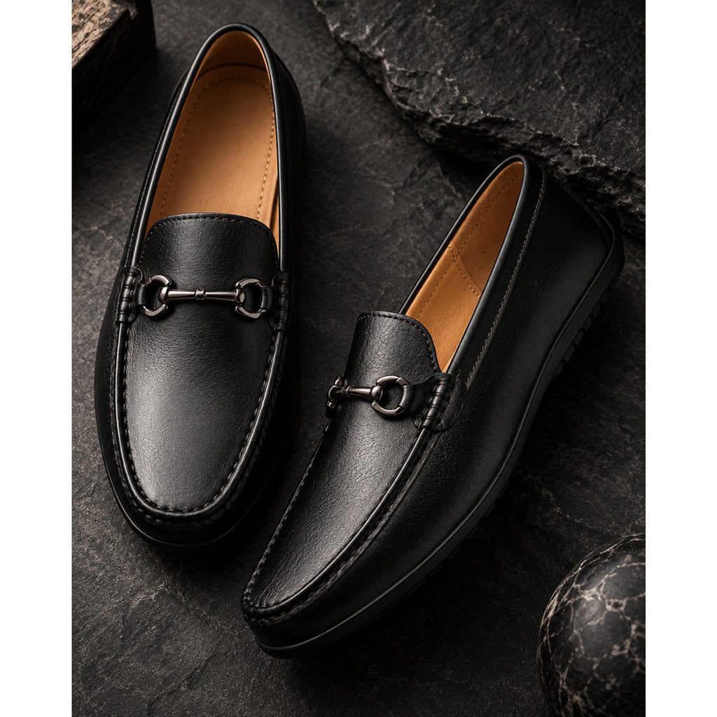 Leather Loafers with Cushioned Footbed and Slip-On Entry - Image 9