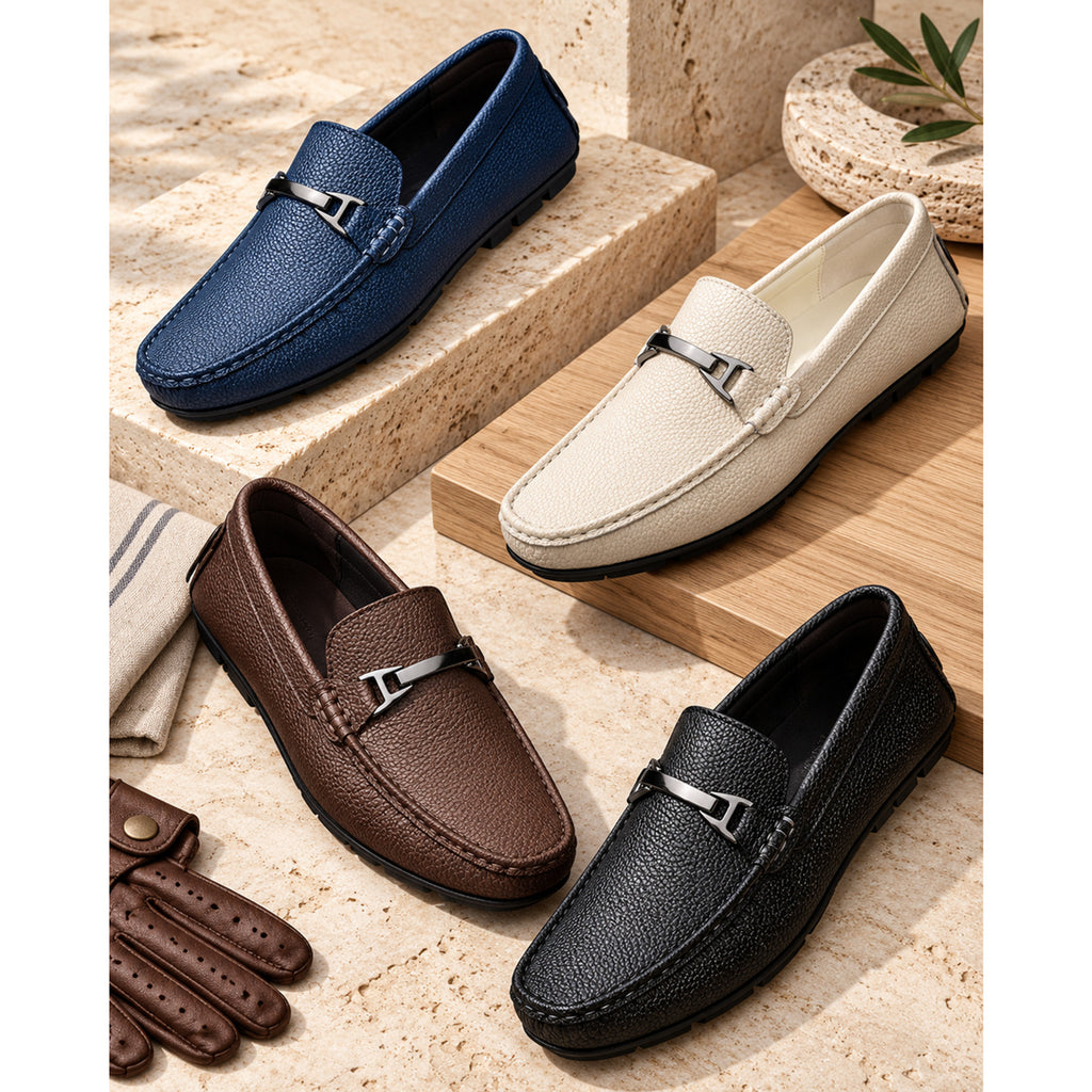 Leather Loafers with Secure Slip-On Style and Metal Hardware - Image 3