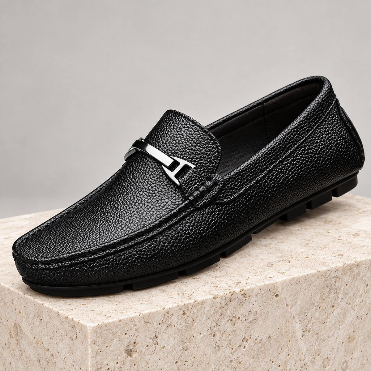 Leather Loafers with Secure Slip-On Style and Metal Hardware - Image 7