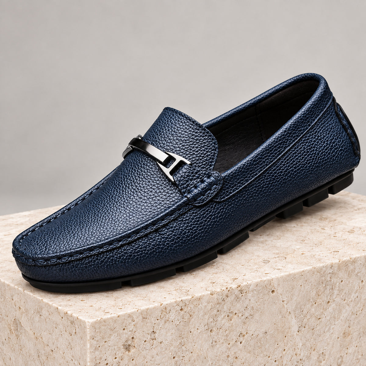 Leather Loafers with Secure Slip-On Style and Metal Hardware - Image 4