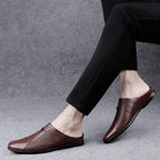 Leather Slip Ons with Secure Mule and Lattice - Image 5