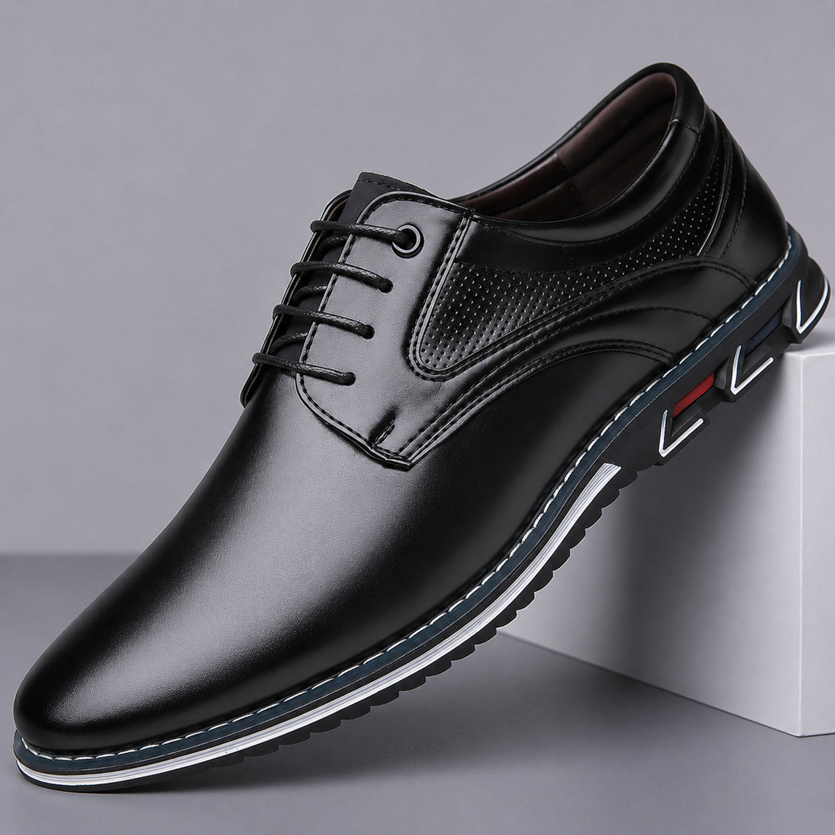 Leather Sneakers with Supportive Dress Shoe and Lace-Up - Image 5