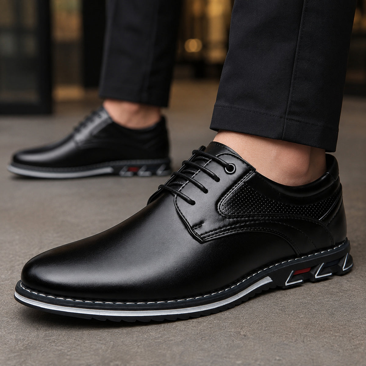 Leather Sneakers with Supportive Dress Shoe and Lace-Up - Image 6