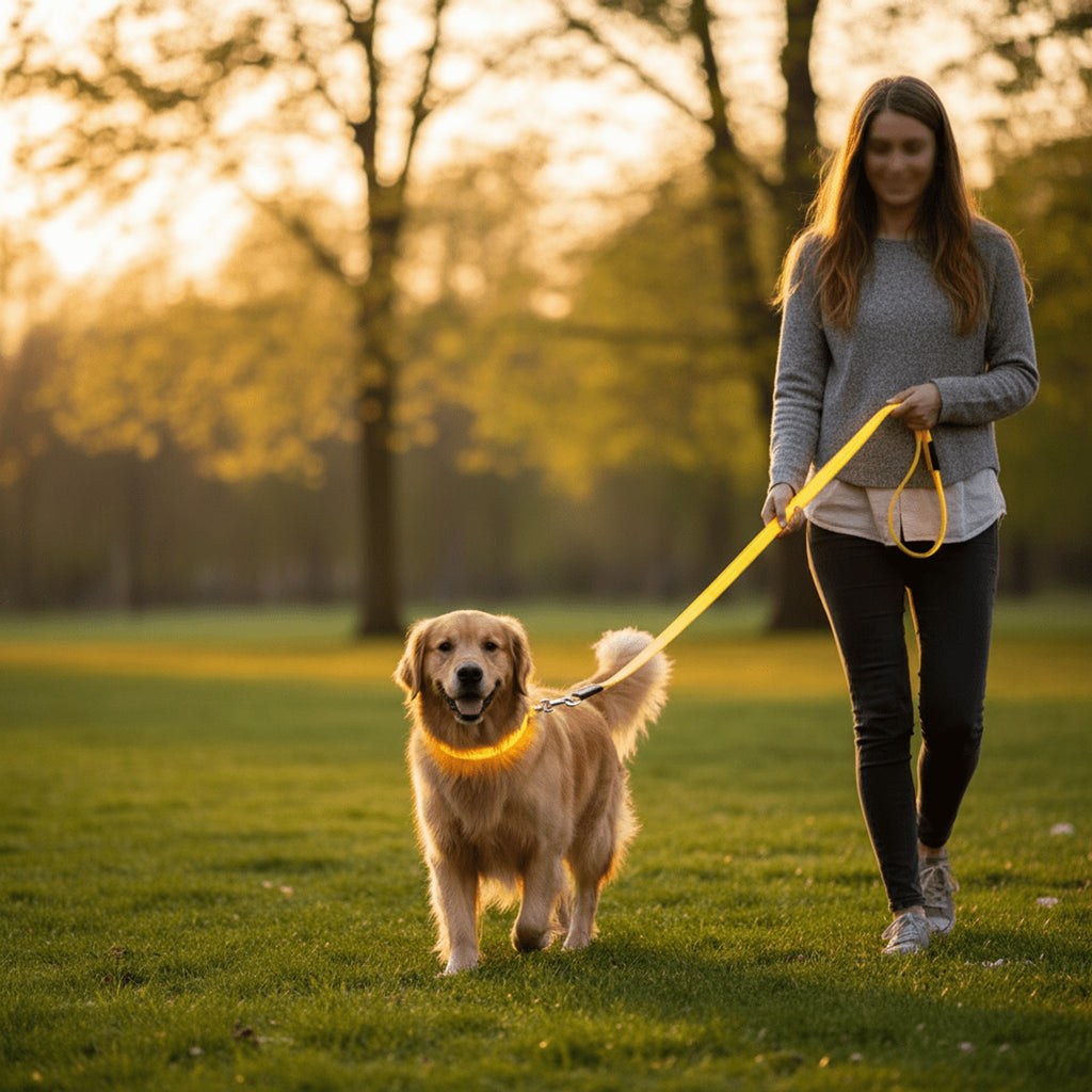 LED Dog Leash With USB Rechargeable Battery And Reflective Stitching - Image 2