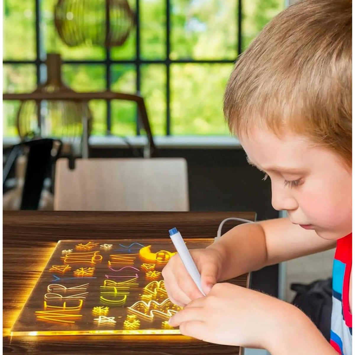 LED Drawing Board For Kids Illuminated Reusable Creative Writing Tablet With USB Power - Image 6