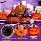 LED Jack O'lantern Halloween Light Up Pumpkins With LED Light Battery Operated Freestanding Display For Halloween Decor - Image 2
