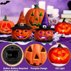 LED Jack O'lantern Halloween Light Up Pumpkins With LED Light Battery Operated Freestanding Display For Halloween Decor - Image 6