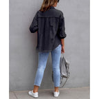 Lightweight Overshirt with Relaxed Shacket and Frayed Hem - Image 6