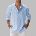 Linen Shirt with Relaxed Tailored Fit and Collar - Image 1
