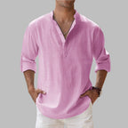 Linen Shirt with Relaxed Tailored Fit and Collar - Image 7