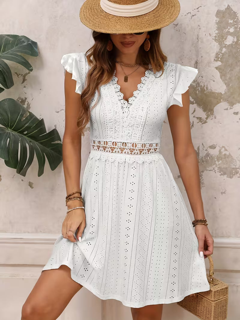 NOVA | Women's Summer Mini Dress – V-Neck Summer Holiday Dress