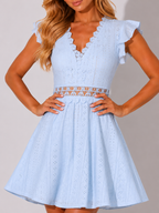 NOVA | Women's Summer Mini Dress – V-Neck Summer Holiday Dress