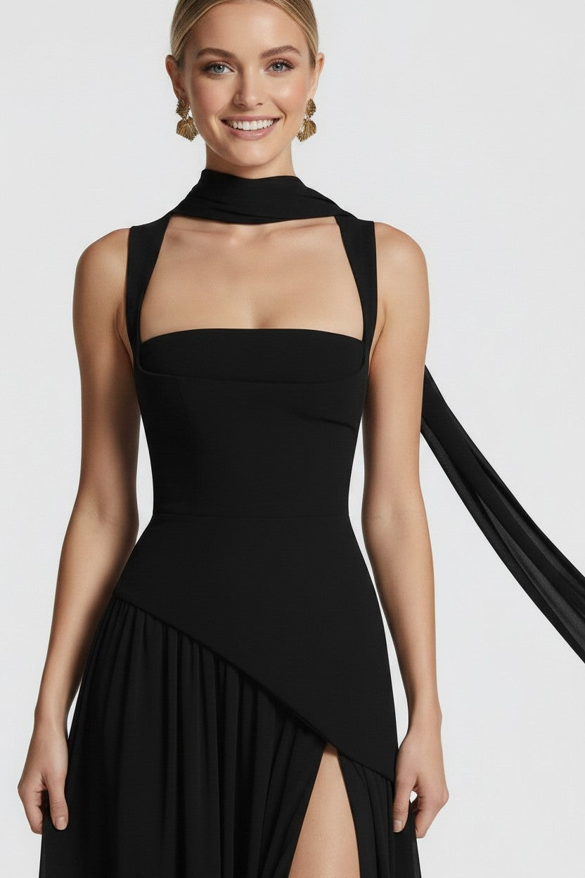 NOVA | Women’s Bodycon Maxi Dress – Sleeveless Split Evening Dress