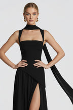NOVA | Women’s Bodycon Maxi Dress – Sleeveless Split Evening Dress