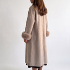 Longline Coat with Flattering Relaxed Fit and Cuffs - angle