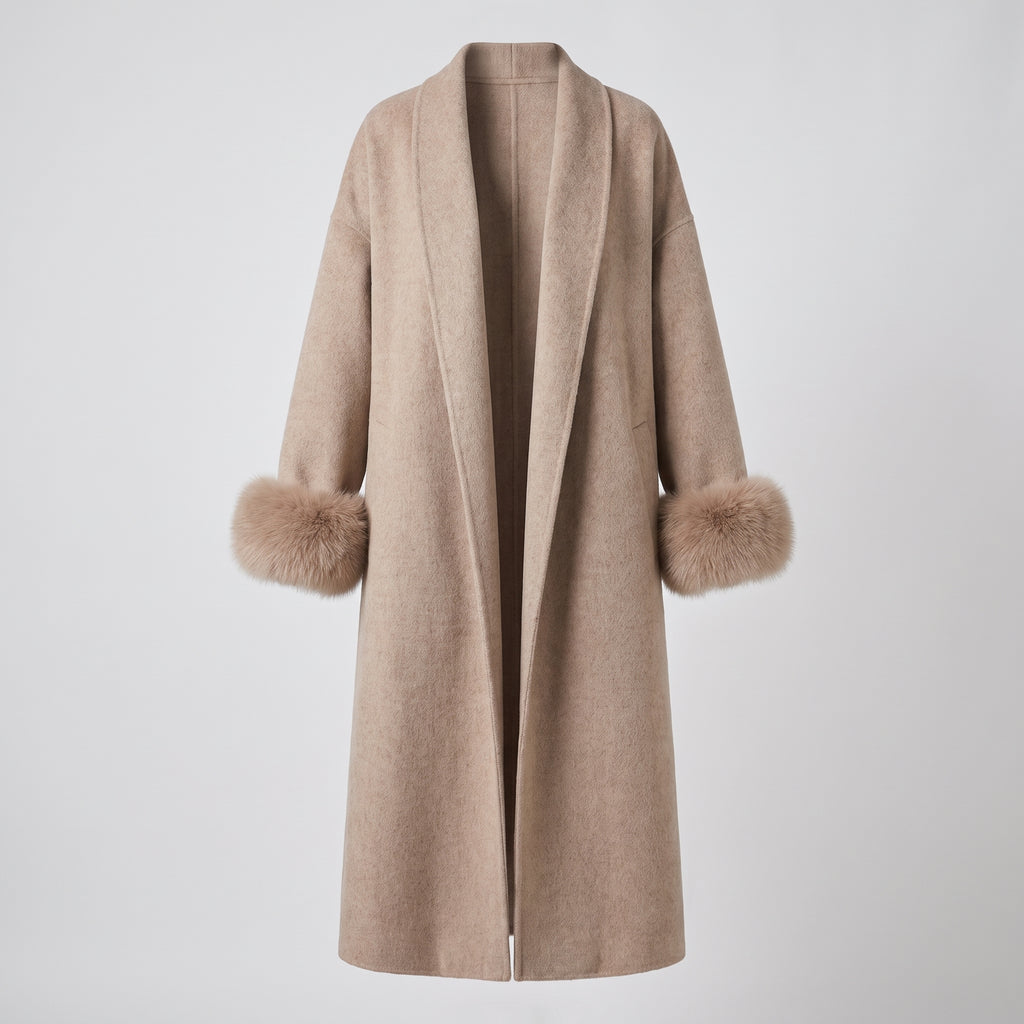 Longline Coat with Flattering Relaxed Fit and Cuffs - hero