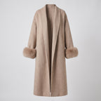 Longline Coat with Flattering Relaxed Fit and Cuffs - hero