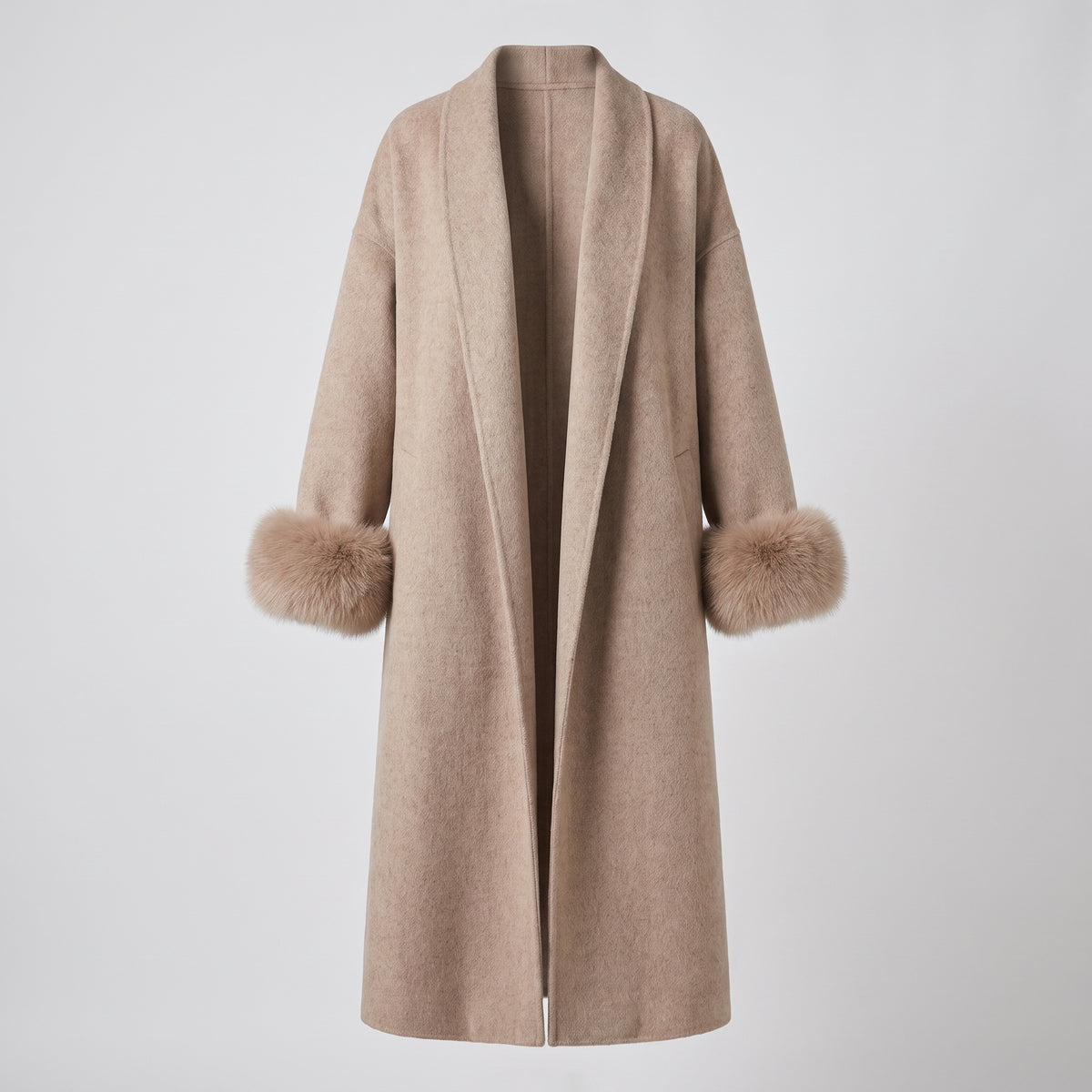 Longline Coat with Flattering Relaxed Fit and Cuffs - hero