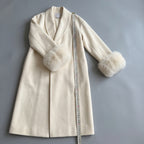 Longline Coat with Flattering Relaxed Fit and Cuffs - scale