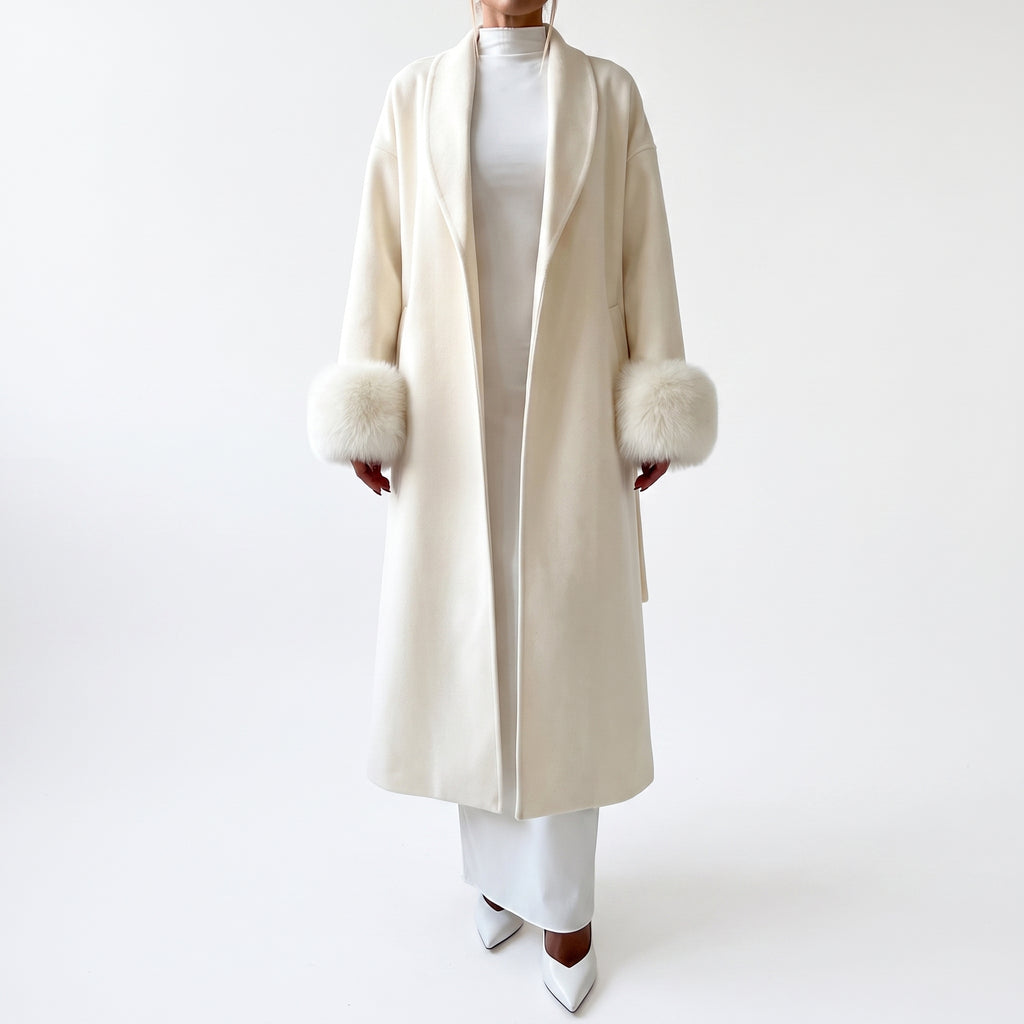 Longline Coat with Flattering Relaxed Fit and Cuffs - studio