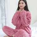 Loungewear Set with Relaxed Cable Knit and Pajama Style - Image 1