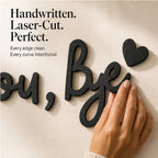 Love You Bye Carved Wooden Entryway Sign No-Drill Wall Decor For Your Door - Image 6