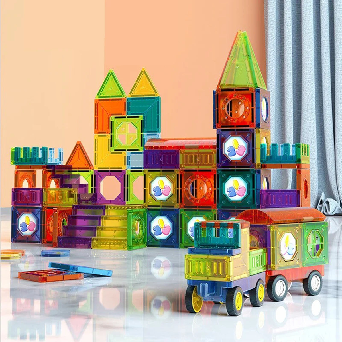Magnetic Building Blocks 69-Piece Stem Construction Set For Kids - Image 2